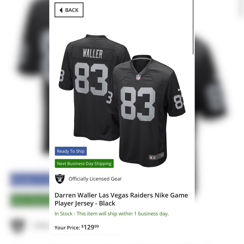 Nike Darren Waller Las Vegas Raiders Jersey!